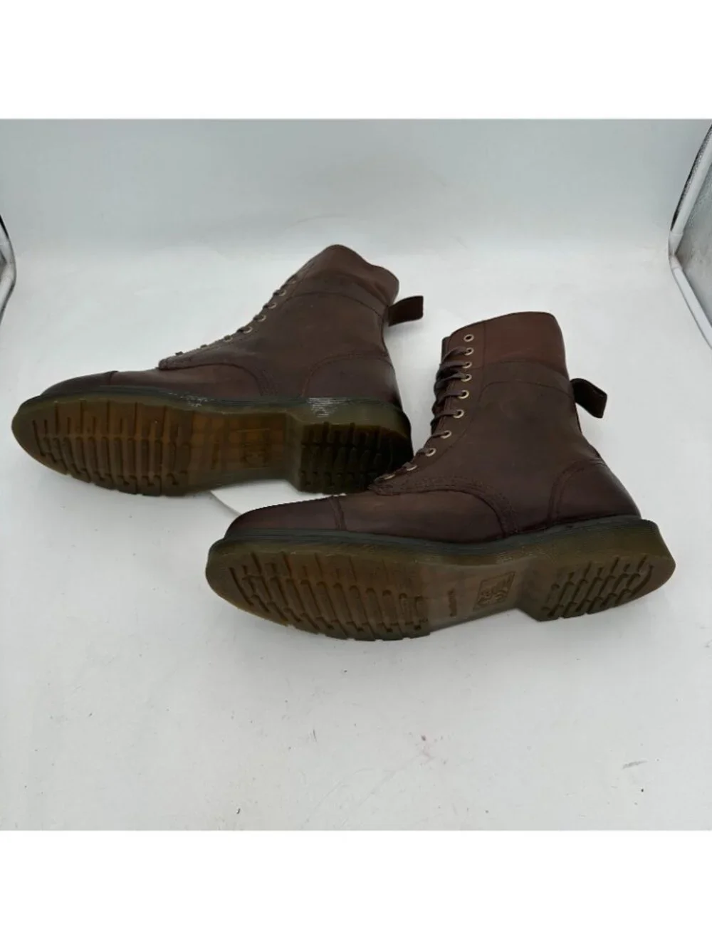 Dr Martens Industrial Leah Men Size 15 Brown Steel Toe Fold Over Combat Boot